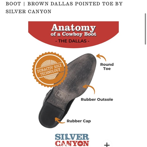 Silver Canyon | Brown Dallas | Pointed Women Western Cowgirl Boots | size 6 - Picture 14 of 15